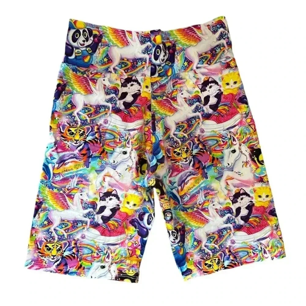 Wild Rich Kids Bikers Shorts Adult Size Small Lisa Frank unicorn kitten colorful - Picture 2 of 6